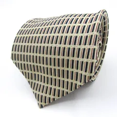 アレクサンダージュリアン ブランド ネクタイ シルク 小紋柄 総柄 メンズ ホワイト Alexander Julian 【中古】