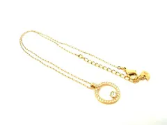 ■美品■ SWAROVSKI スワロフスキー クリスタル ラインストーン ネックレス ペンダント アクセサリー レディース ゴールド系 DK3576