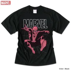 MARVEL マーベル スパイダーマン Tシャツ アメコミ アベンジャーズ Avengers メンズ レディース ユニセックス  キャラクター 映画Ｔ キャラクター 半袖 ヒーロー グッズ ブラック ペアルック ダンス ストリート 誕生日プレゼント ギフト