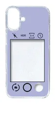【新品未使用】iPhone16 Plus アイフォン16プラス クリア ハードケース (ラベンダー) カメラアプリ風 フォトフレーム くすみカラー カバー スマホケース cl-ip16plus-415