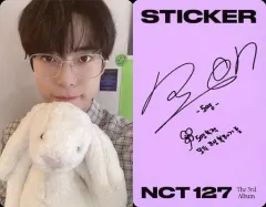 【中古】コレクションカード(男性) NCT 127/ドヨン(DOYOUNG)/裏面紫・印刷サイン入り/CD「The 3rd Album Sticker」(STICKER Ver.)封入特典フォトカード