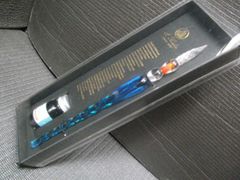 未使用品 エルバン ガラスペン ブルー インクセット