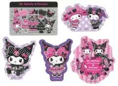【中古】シール・ステッカー マイメロディ＆クロミ(四角：マイメロディ＆クロミ(チェック)) ステッカーSET 「Happyくじ My Melody ＆ Kuromi 50th＆20th Anniversaries」 H賞