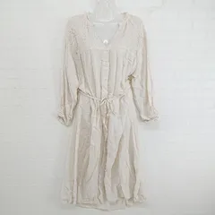 ◇ ◎ rps アールピーエス ウエスト紐付き 長袖 膝下丈 ワンピース サイズM ベージュ系 レディース E  【1304260021331】