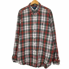 ラルフローレン RALPH LAUREN 90s BLAKE TWO-PLY COTTON ポニー刺繍 ボタンダウンチェックシャツ メンズ import：XL 