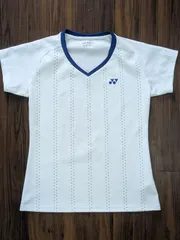 YONEX ヨネックス ドットストライプ柄 ゲームシャツ ユニフォーム レディースO 白