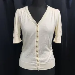 RALPH LAUREN/ラルフローレン★コットン/半袖カーディガン【レディースS/アイボリー/ivory】薄手/日本正規代理店タグ/Tops/sweater◆BJ062-g