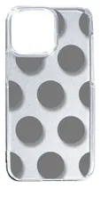 【新品未使用】iPhone14 Pro Max アイフォン14プロマックス クリア ハードケース ドット柄 水玉 (グレー) スマホケース カバー cl-ip14promax-dotbig-13