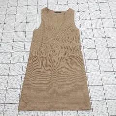◇ ⊇ ANAYI アナイ 大人女子 キレイめ ノースリーブ 膝丈 Vカットワンピース サイズ38 キャメル系 レディース E  【1508200033044】
