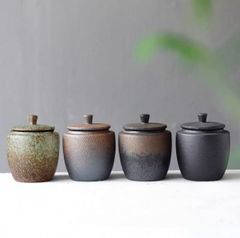 景徳鎮製　中国茶具　茶葉缶　ちゃようかん　保存缶　茶缶　茶道
