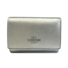 COACH OUTLET 新品 正規品 コーチアウトレット 財布 レディース 折り財布 パーライズド レザー マイクロ ウォレット CW805 SVXC4 ライトシルバー