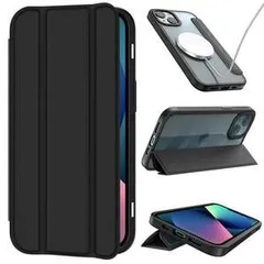 【新品☆セール】iPhone 13/ 14用 カバー 6.1インチ対応 手帳型 軽量 薄型 着脱式 マグネット式 スタンド機能 360度保護 背面透明カバー 耐衝撃