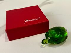 バカラ　カメ　クリスタル　置物　インテリア　グリーン
