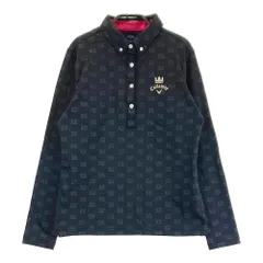 サイズ：M CALLAWAY キャロウェイ  長袖ポロシャツ 裏微起毛 総柄 ブラック系 [240101399649]# ゴルフウェア レディース ストスト