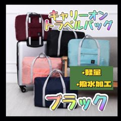 折りたたみ ボストンバッグ ブラック キャリーオン スーツケース