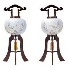 古美術品 雛道具 京都 丸屋 丸平 大木平蔵 燈明台 有職燈台 一対 短檠