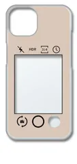 【新品未使用】iPhone13 アイフォン13 クリア ハードケース (ベージュ) カメラアプリ風 フォトフレーム くすみカラー カバー スマホケース cl-iphone13-411