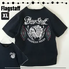 Flagstaff フラッグスタッフ★スカルインディアンヘッド刺繍★ヘビーウエイトTシャツ★メンズXL 2403M113