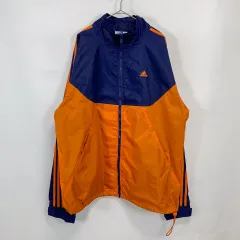 【古着】adidas/アディダス ナイロンジャケット オレンジ ネイビー Lサイズ
