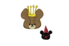 スモ 【送料無料】 【くまのがっこう】2Pセットワッペン【王冠】【くま】【ジャッキー】【がっこう】【学校】【キャラ】【絵本】【ワッペン】【アイロンパッチ】【アップリケ】【2個入り】【2個セット】【雑貨】【グッズ】