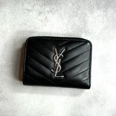 YSL SAINT LAURENT サンローラン / カサンドラマトラッセジッピーウォレット 二つ折り財布 キャビアスキン Vステッチ ブラック 403723