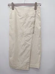 ◇ ⊇ green label relaxing UNITED ARROWS スウェード調 ラップ 膝下 タイト スカート サイズ36 ベージュ レディース P  【1410160010945】
