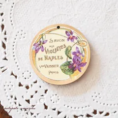 【プチポワン 刺繍 ブローチ】すみれ ヴィンテージ エクリュ 紫 フランス プチポワン 刺繍 ブローチ】すみれ ヴィンテージ エクリュ 紫