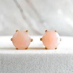 付けっぱなしOK♡　ピンクオパール　サージカルステンレス刻印あり（ピアス/イヤリング対応） アガット、ノジェス、エテ、ヴァンドーム青山、4℃、天然石、金属アレルギー