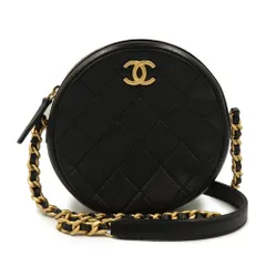 シャネル マトラッセ ラウンド ミニ チェーン ココマーク ショルダーバッグ 斜め掛け ラムスキン レザー ブラック ゴールド金具 AS1898 CHANEL（新品・未使用品）