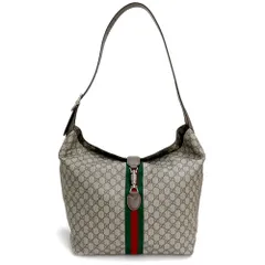 グッチ ジャッキー 1961 ミディアム クロスボディ ショルダーバッグ 斜め掛け GGスプリームキャンバス レザー ベージュ エボニー ブラウン 茶 シルバー金具 758684 GUCCI（未使用　展示品）