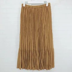 ◇ le.coeur blanc ルクールブラン ウエストゴム ロング プリーツ スカート サイズ 38 キャメル系 レディース E  【1305160028147】