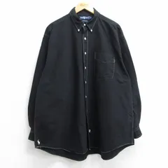 XL/古着 ラルフローレン 長袖 ブランド シャツ メンズ 90s 大きいサイズ 裾ロゴ ビッグオックスフォード ロング丈 コットン ボタンダウン 