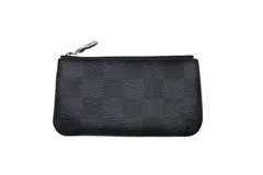 極美品 LOUIS VUITTON ルイヴィトン ポシェット クレ コインケース N60155 ダミエ グラフィット ブラック 中古 4b001718