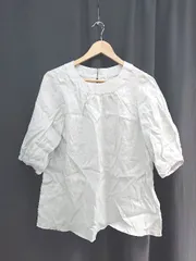 ◇ ⊂ ◎ ●未使用● DoCLASSE ドゥクラッセ リネン100％ 七分袖 Tシャツ カットソー サイズ13 ライトグレー レディース E  【1506250003215】