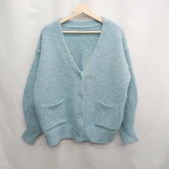 ◇ ⊆ select MOCA　セレクトモカ ベーシック　長袖 ニットカーディガン サイズF ブルー系 レディース E  【1505130009965】