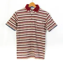 ザショップティーケーミクスパイス ポロシャツ トップス 半袖 ボーダー柄 メンズ Mサイズ 赤×白×青 THE SHOP TK MIXPICE 【中古】