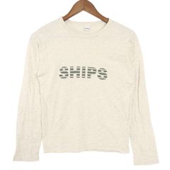 SHIPS シップス 通年★ ロゴプリント カットソー ロンT Tシャツ Sz.S レディース