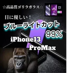 《２枚セット》【新品】iPhone13ProMax専用  完全シャットアウト！目にやさしいブルーライト99%カットガラスフィルム　送料込み
