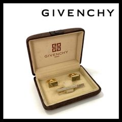 CH【GIVENCHY】ネクタイタイピン カフス セット ゴールド/金カラー シルバーカラー ロゴ ジバンシー/ジバンシィ (CH-2925)