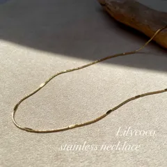 ステンレス製/プレートスネークチェーンネックレス