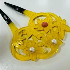 A【ヴィンテージ】べっ甲 鼈甲 かんざし 簪 和装 着物 アクセサリー レディース 髪飾り