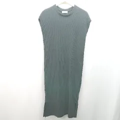 ◇ GREEN LABEL RELAXING ニット風 スリーブレス サイドスリット ロング丈 ワンピース 表記なし ブラック レディース E  【1310050007089】