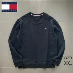 トミーヒルフィガー　ワンポイントロゴ　スウェットトレーナー　ブラック　XXL