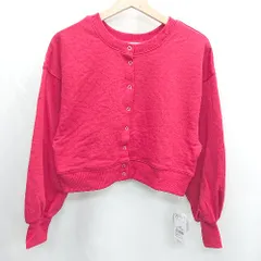 ◇ ⊂ ◎●未使用● earth music&ecology 長袖 カーディガン サイズF レッド レディース E  【1501160034571】