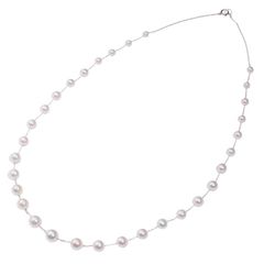 ペルラジオーネ Perlagione あこやパール/4mm～8mm ステーション ネックレス K14WG