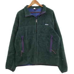 90年代 USA製 patagonia パタゴニア Retro-X レトロX フリースジャケット アウトドア グリーン (メンズ XL) 中古 古着 A3098