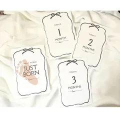 【大人気】クーポン有⭐︎ マンスリーカード　マンスリーフォト　月齢カード　月齢フォト　ジャストボーン　ニューボーンフォト　足形　手形