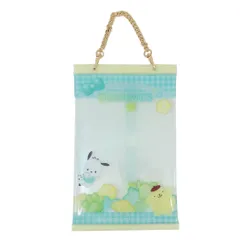 【メール便】ポムポムプリンxポチャッコ クリアポーチ パッケージ風おでかけポーチ ミントイエロー サンリオ ティーズファクトリー 推し活 ぬいポーチ キャラクター グッズ 