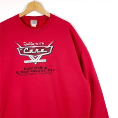 Lee 長袖スウェットシャツ メンズUS-2XLサイズ レッド ディズニー カーズパロディプリント sh-3659