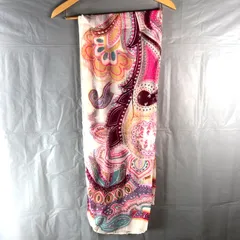 レオナール LEONARD スカーフ 長方形 エスニック柄 シルク ピンク 884479